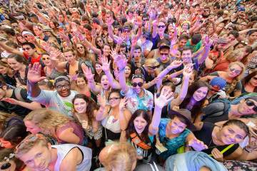 The crowd for Disclosure's performance at Lollapalooza 2013 by music photographer Todd Owyoung